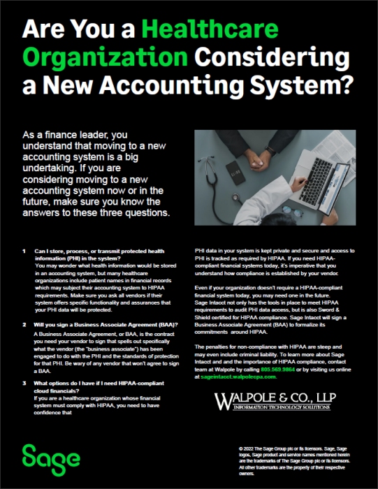 Are You a Healthcare Organization Considering a New Accounting System?
